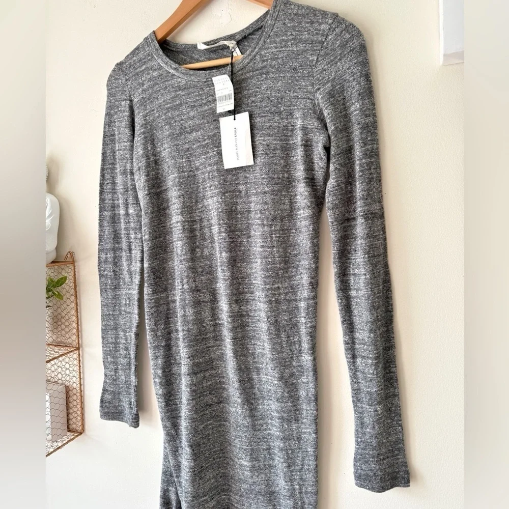 Isabel Marant Etoile Ela T-Shirt Dress Gray Long Sleeve Bodycon Size 38EU/US6